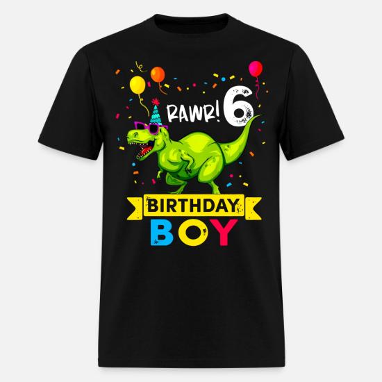 Old Shirt 6th Birthday Boy T Rex 